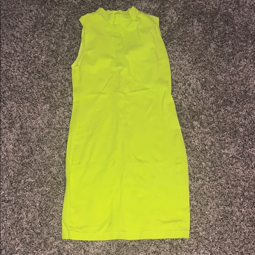 American Apparel lime green dress with open back